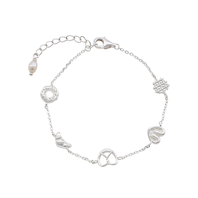 suzyacc kr纯银面包可颂碱水结手链女2024年新款ins小众设计手饰