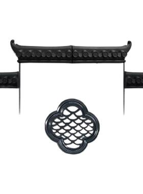 新中式仿古挂件装饰屋檐马头墙复古墙饰围墙窗花瓦背景墙面壁挂瓦