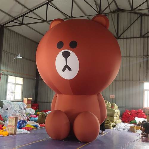 2充气熊气模坐地爱心气陈熊美熊景区商场模型粉色可爱布朗暴力卡