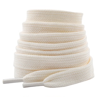 15mm加宽纯棉扁平鞋带米白色黑色适配男女彪马万斯阿迪安踏面包鞋