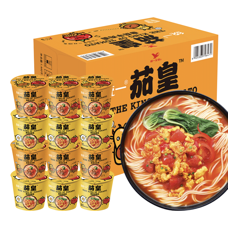 统一茄皇番茄鸡蛋面牛肉面12桶