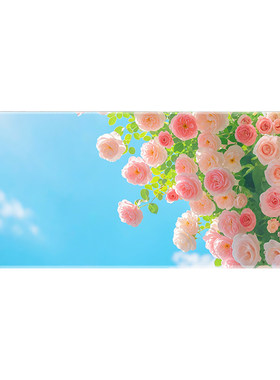 花花清新玫瑰春日鼠标垫超大