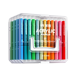 掌握直液式软头丙烯马克笔官方旗舰店学生美术专用60色美术生不易透色可叠色儿童小学生幼儿园水彩笔24色48色