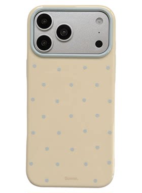 jze ins奶油风简约纯色波点适用苹果17ProMax手机壳创意iphone15新款16promax女款小众17pro14全包防摔手机套