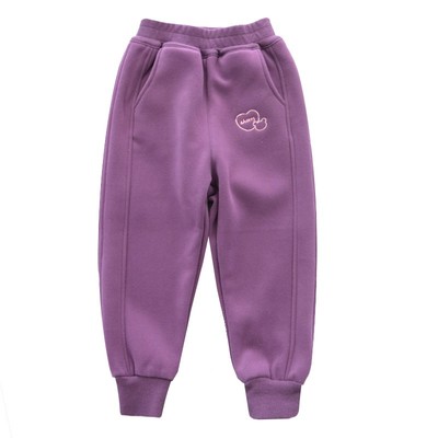 秋冬新款简约加绒加厚运动裤子