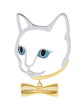 单只设计师纯银小众猫咪