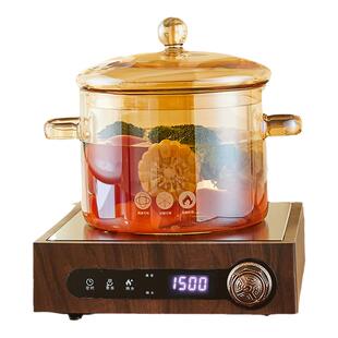 玻璃炖锅高硼硅透明家用耐高温汤煲电陶炉专用锅燃气明火泡面煮锅