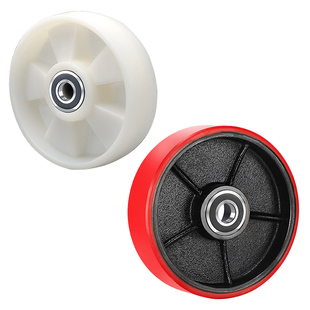 力拓中用手动地牛液压叉车配件大全轮子尼龙轮油压车PU轮搬运车