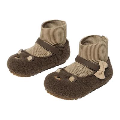 斯纳菲女童学步皮靴冬季新款