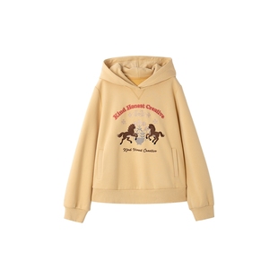 时然大码刺绣连帽卫衣微胖mm冬季加绒上衣新款冬装长袖保暖内搭