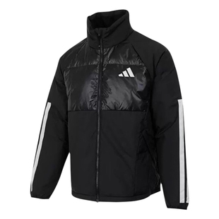 阿迪达斯24冬季新款男女保暖立领防风拼接羽绒服外套JG5925 5923