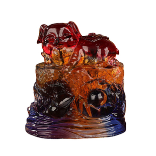 2026马年宋韶光吉祥物生肖属猪珠联璧合吊坠宋绍光招财琉璃摆件