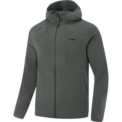 李宁宽松男开衫连帽摇粒绒卫衣