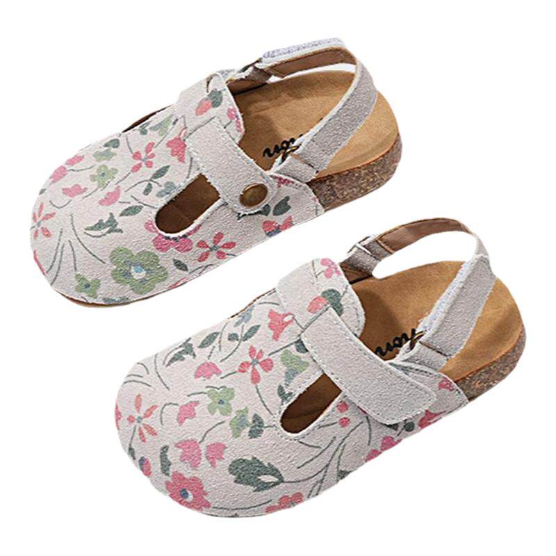 女童勃肯鞋软底真皮儿童半拖鞋