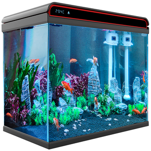 森森鱼缸客厅小型桌面超白玻璃家用水族箱 生态免换水中型金鱼缸