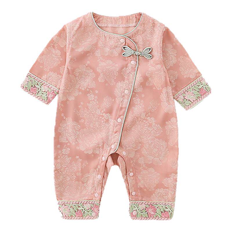 新中式婴儿衣服春秋装连体衣