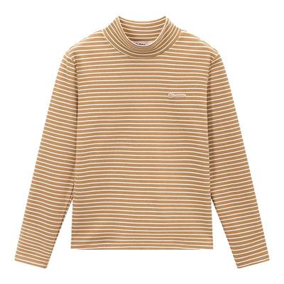 半高领条纹打底衫T恤上衣