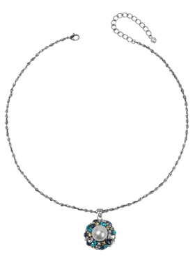 中古vintage新款宫廷风文艺复古项链珍珠镶钻气质轻奢时尚锁骨链