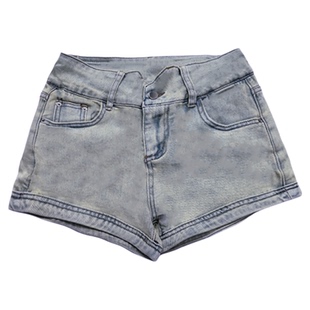 李李服饰紧身丰胯牛仔短裤女2026冬季后拉链设计高腰弹力显瘦热裤