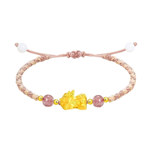 老凤祥貔貅黄金手链足金转运珠编织手绳女纯金首饰生日礼物送女友