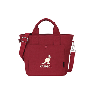 KANGOL单肩拉链帆布包女大学生上课通勤手提包大容量斜挎饺子包包