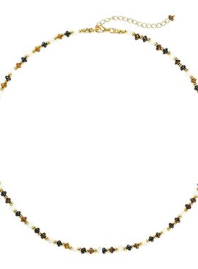 天然虎眼石项链百搭叠搭气质新款