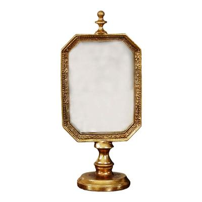 费灵家居树脂手工复古做旧怀旧风 桌面镜化妆镜首饰店摆件装饰镜