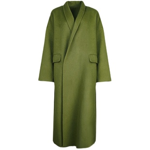 酒午自制【掩冬】港风复古秋冬季100%羊毛呢子大衣长款双面呢外套