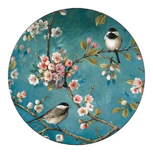 新中式花鸟图钻石画喜上眉梢手工粘砖满贴钻十字绣小尺寸圆形玄关