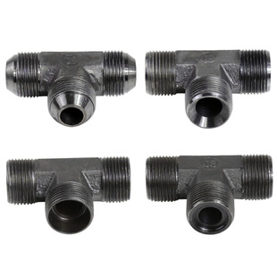 碳钢液压油管过渡接头公制外丝三通A C D H型耐高温外螺纹连接头