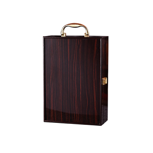 加宽钢琴烤漆红酒包装礼盒木盒双支装葡萄酒礼品盒通用木质包装盒