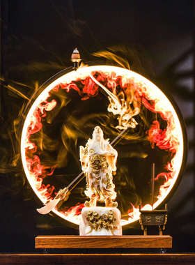 关二爷招财武财神家用客厅办公室公司开业财神工艺品关羽关公摆件