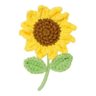 一举夺魁成品向日葵手工毛线编织胸针可爱少女包包衣服装饰品别针