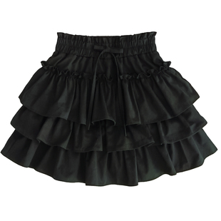 女童半身裙儿童新款夏季蓬蓬裙蛋糕裙白色短裙百褶裙裙裤短款裙子