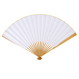 玉竹折扇夏天文玩扇子男款空白扇面宣纸古风男士把玩竹扇纸扇礼盒