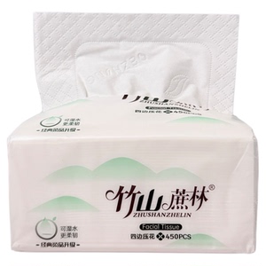 竹山蔗林4提40包四边压花纸巾