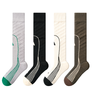 派米羊毛袜子男款秋冬运动压力长筒袜户外滑雪骑行小腿袜防滑长袜