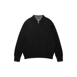 VMCL老钱风羊毛假两件翻领POLO修身毛衣针织衫男秋25AW vermicell