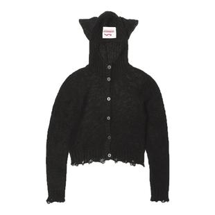 Charles Jeffrey LOVERBOY 25FW 羊驼毛耳罩式连帽开衫