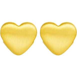 潮宏基至简心影S925银耳钉双面质感爱心甜美送女友情人节礼物