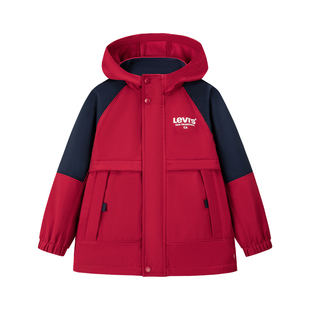 【小软壳加绒】李维斯儿童风衣男女童外套2025新款三防冬装童装潮