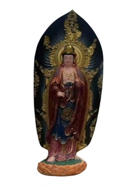 复古三圣雕塑佛堂镇宅家居玄关装饰摆件