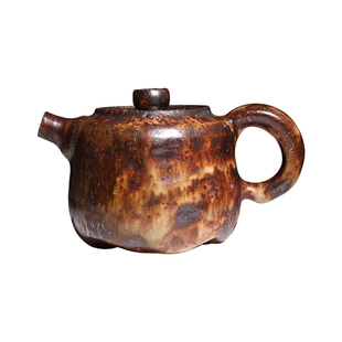 台湾省李仁嵋手作泡茶壶志野岩矿老岩泥手工陶壶古拙复古功夫茶具