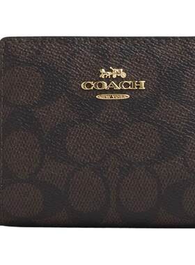 COACH/蔻驰奥莱女士经典标志搭扣钱包