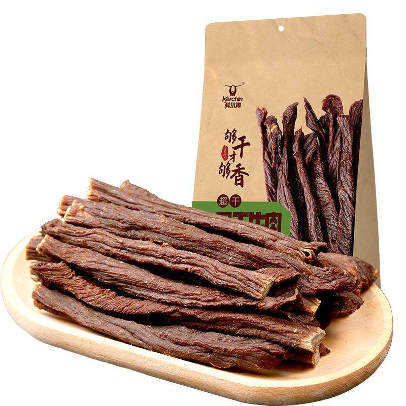 【百亿补贴】科尔沁风干牛肉干200g内蒙古特产袋装原味超干牛肉干