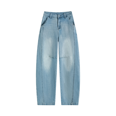 高个子弯刀牛仔裤女加长大码弹力