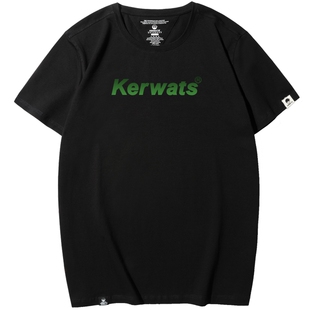 KERWATS可维斯品牌温变英文印花简约百搭夏季大码95棉男装短袖T恤