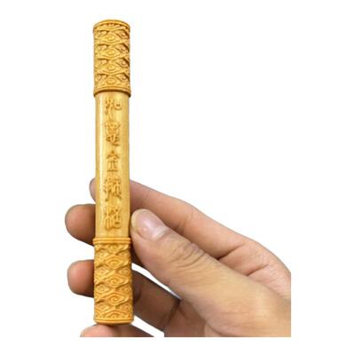 崖柏木雕如意金箍棒横财
