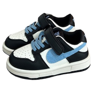 真皮儿童板鞋春秋季新款中大童女童低帮鞋子潮牌男童魔术贴休闲鞋