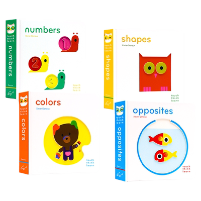 小手摸摸全知道 Touch Think Learn3册 Numbers数字 Colors颜色 shapes形状 英文原版绘本纸板书触摸书 启蒙艺术Xavier Deneux